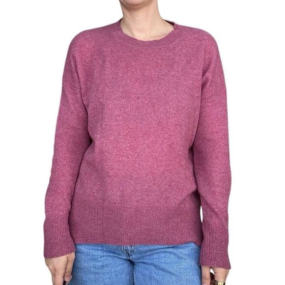 Magaschoni 100% Cashmere Crewneck Sweater Size Medium Classic Mauve Knitted - Picture 1 of 6